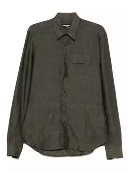 Льняная рубашка Kiton, зеленый