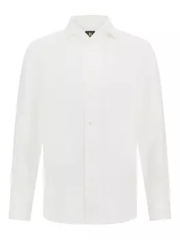 Льняная рубашка классического кроя Boggi Milano, белый