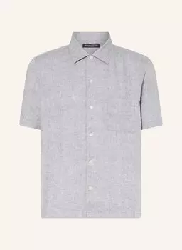 Льняная рубашка классического кроя с короткими рукавами Marc O'Polo, серый