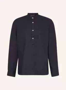 Льняная рубашка классического кроя с воротником-стойкой Marc O'Polo, синий