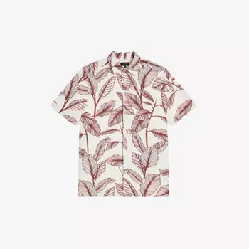 Льняная рубашка классического кроя Tagus с короткими рукавами Ted Baker, оранжевый