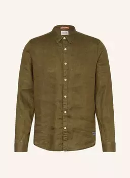 Льняная рубашка комфортного кроя Scotch & Soda, хаки