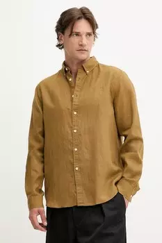 Льняная рубашка Konrad Les Deux, зеленый
