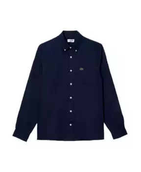 Льняная рубашка Lacoste, синий