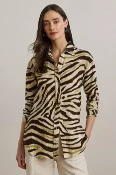 Льняная рубашка Lauren Ralph Lauren, белый