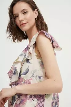 Льняная рубашка Lauren Ralph Lauren, бежевый