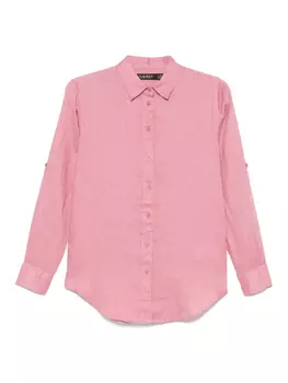 Льняная рубашка Lauren Ralph Lauren, розовый