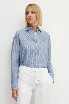 Льняная рубашка Lauren Ralph Lauren, синий