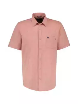 Льняная рубашка LERROS "Повседневная рубашка из хлопка и льна LERROS, однотонная ", красный