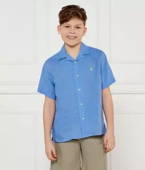 Льняная рубашка Loose fit Polo Ralph Lauren, синий