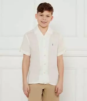 Льняная рубашка Loose fit Polo Ralph Lauren, экрю