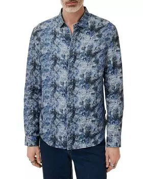 Льняная рубашка Luca Regular Fit John Varvatos, синий