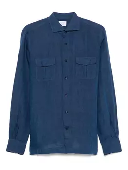 Льняная рубашка Mazzarelli, синий