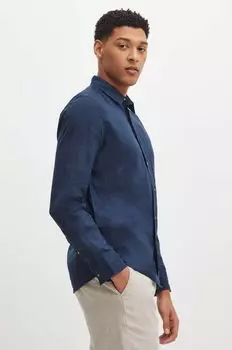 Льняная рубашка Medicine, темно-синий