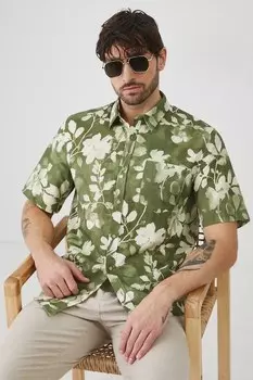 Льняная рубашка Medicine, зеленый