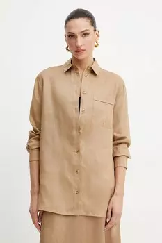 Льняная рубашка Mm, бежевый