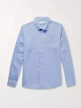 Льняная рубашка Monaco Slub DEREK ROSE, синий