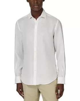 Льняная рубашка на пуговицах Boggi Milano, белый