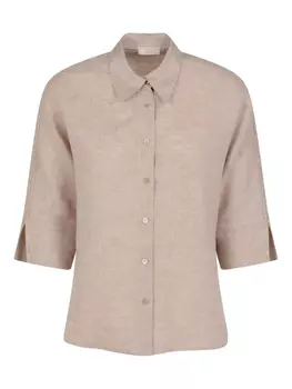 Льняная рубашка на пуговицах Peserico, нейтральный