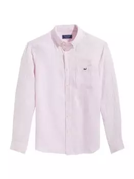 Льняная рубашка на пуговицах Vineyard Vines, розовый