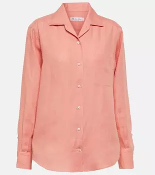 Льняная рубашка Neo Andr LORO PIANA, розовый