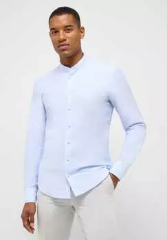 Льняная рубашка облегающего кроя Eterna, голубой