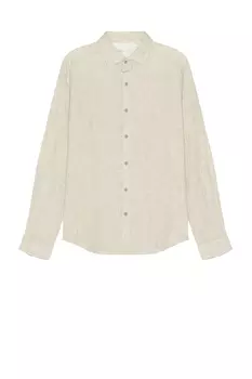 Льняная рубашка облегающего кроя Onia, коричневый