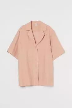 Льняная рубашка оверсайз H&amp;M, абрикос