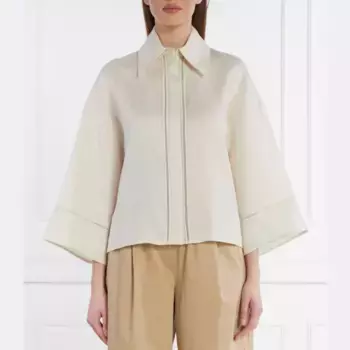Льняная рубашка оверсайз Max Mara, бежевый