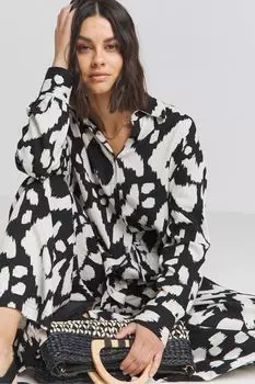 Льняная рубашка оверсайз Simply Be, черный