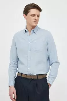 Льняная рубашка Parker Long Pepe Jeans, синий