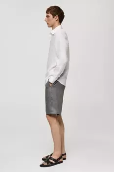 Льняная рубашка Parrot стандартного кроя Mango, белый