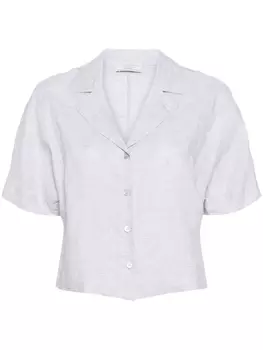 Льняная рубашка Peserico с металлизированной цепочкой, серый