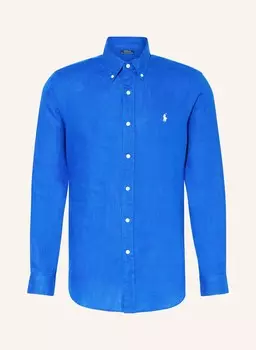 Льняная рубашка по индивидуальному заказу POLO RALPH LAUREN, синий