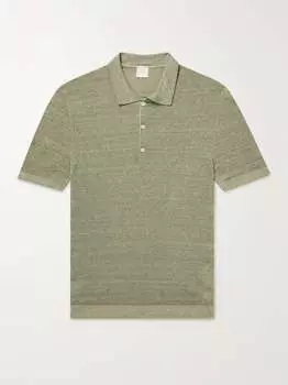 Льняная рубашка поло 120% LINO, зеленый