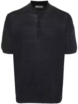 Льняная рубашка поло Corneliani, синий