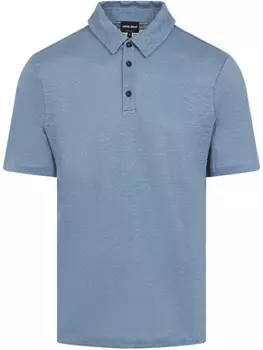Льняная рубашка-поло Giorgio Armani, синий