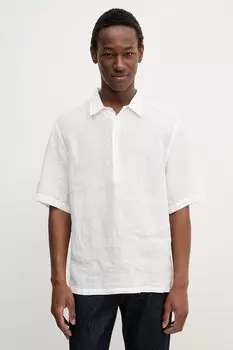 Льняная рубашка Polo Mola Barena Venezia, белый