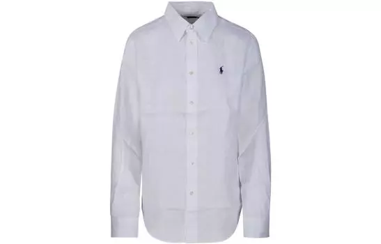 Льняная рубашка Polo Pony Polo Ralph Lauren, белый