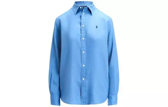 Льняная рубашка Polo Pony Polo Ralph Lauren, синий