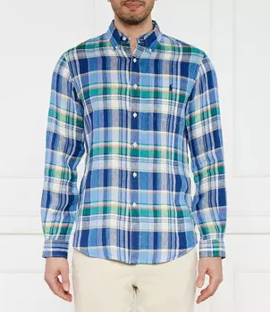 Льняная рубашка POLO RALPH LAUREN Custom fit, синий