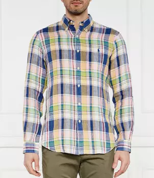 Льняная рубашка POLO RALPH LAUREN Custom fit, разноцветный