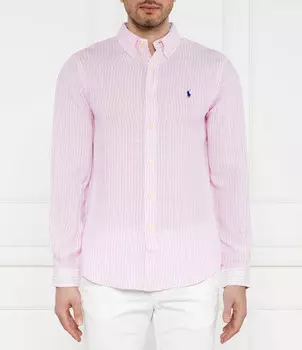 Льняная рубашка POLO RALPH LAUREN Custom fit, пудрово-розовый