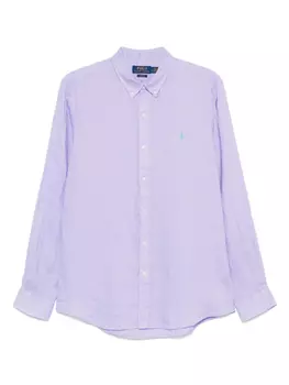 Льняная рубашка Polo Ralph Lauren, фиолетовый