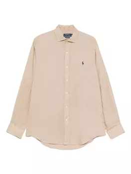 Льняная рубашка Polo Ralph Lauren, коричневый