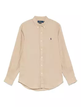Льняная рубашка Polo Ralph Lauren, нейтральный