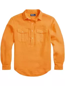 Льняная рубашка POLO RALPH LAUREN, оранжевый