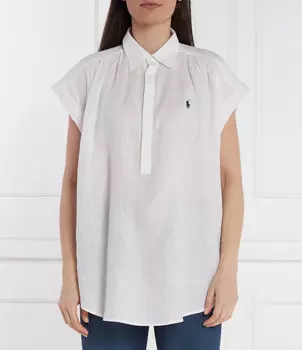 Льняная рубашка POLO RALPH LAUREN Relaxed fit, белый