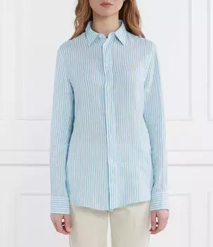 Льняная рубашка POLO RALPH LAUREN Relaxed fit, небесно-голубой