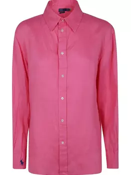 Льняная рубашка Polo Ralph Lauren, розовый